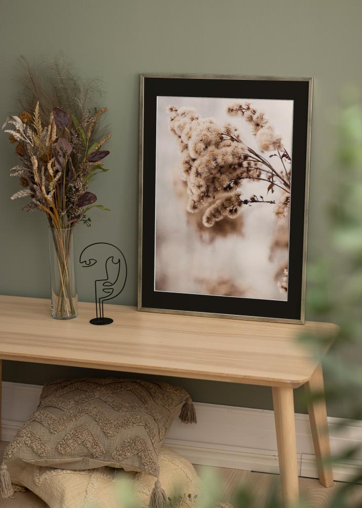 Rama Galant Srebrny 40x50 cm - Passe-patrout Czarny 12x16 inches