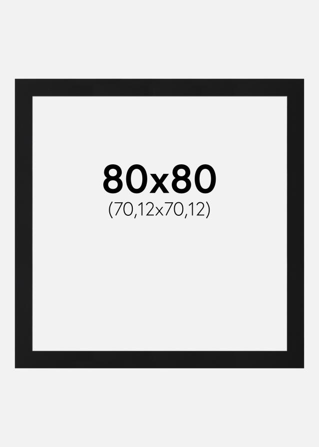 Passe-patrout Czarny Standard (Biały Rdzeń) 80x80 cm (70,12x70,12)