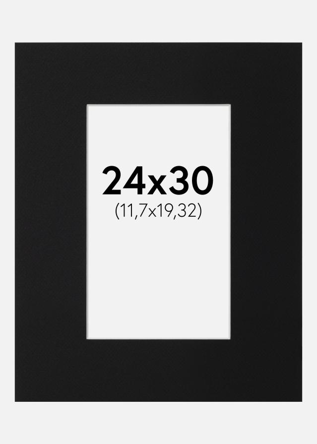 Passe-patrout Czarny Standard (Biały Rdzeń) 24x30 cm (11,7x19,32)