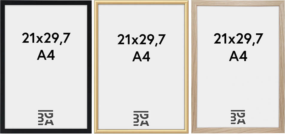 Czarna ramka na A4, złota ramka na A4, drewniana ramka na A4
