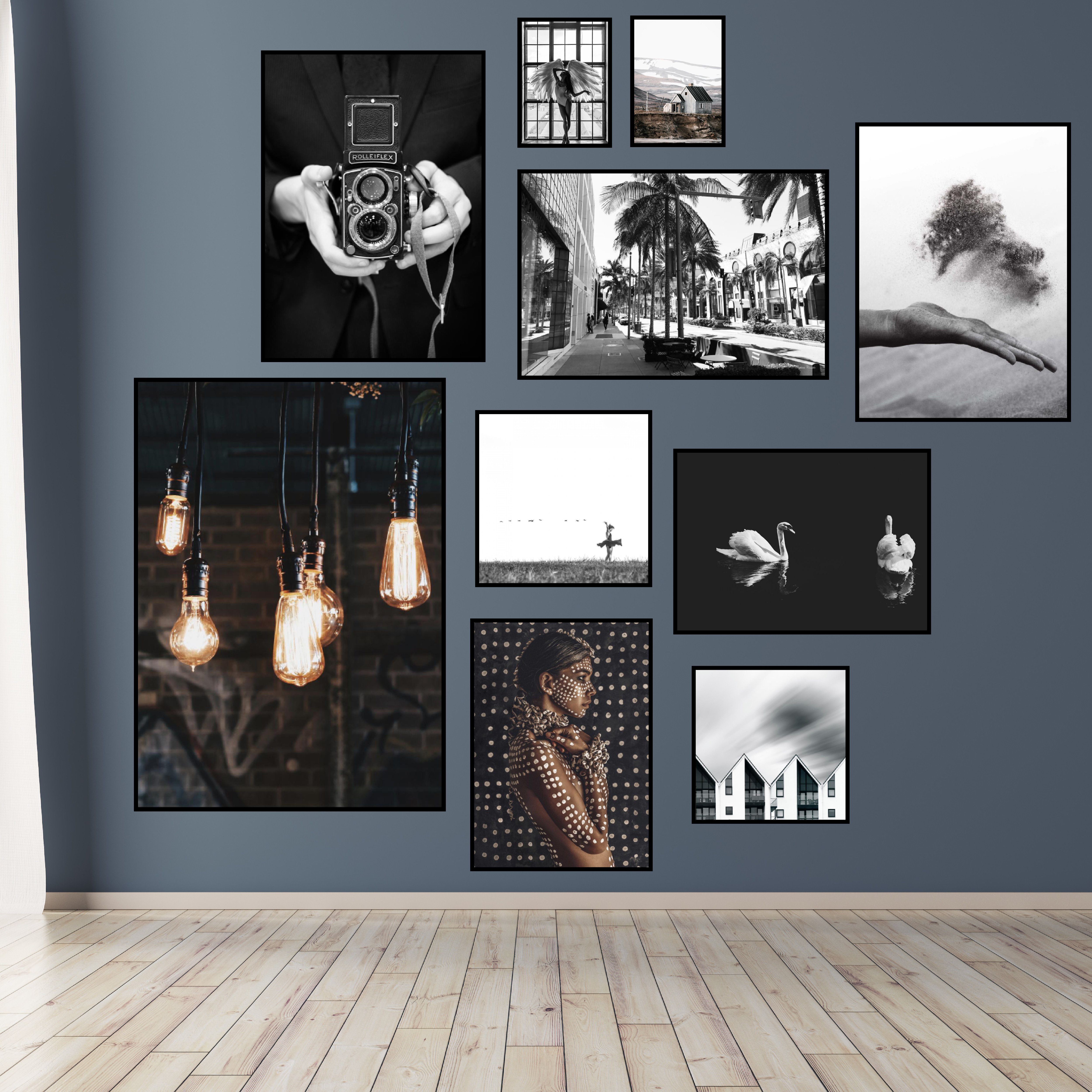 Ściana z obrazami - od podłogi do sufitu