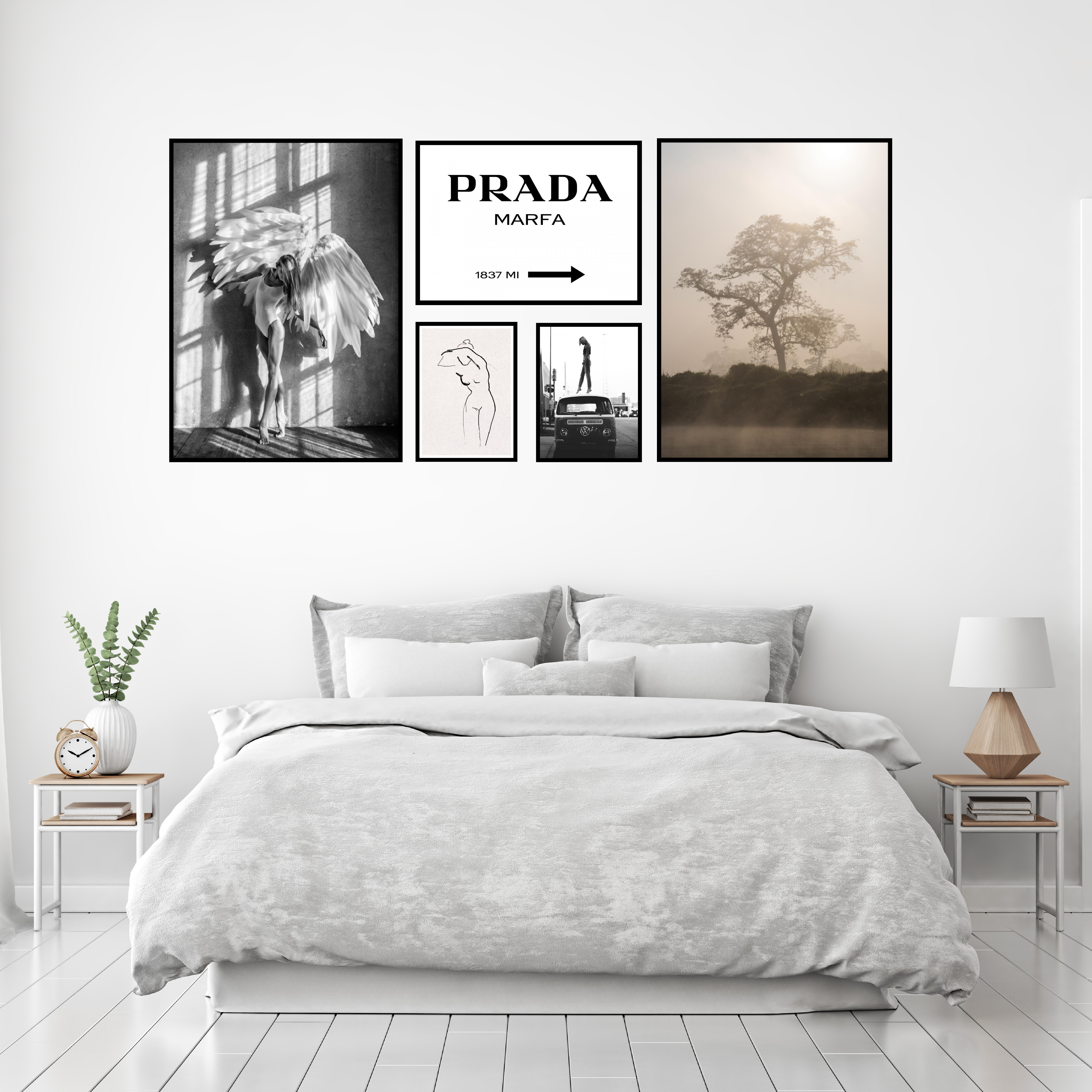 Ściana z obrazami - równe krawędzie