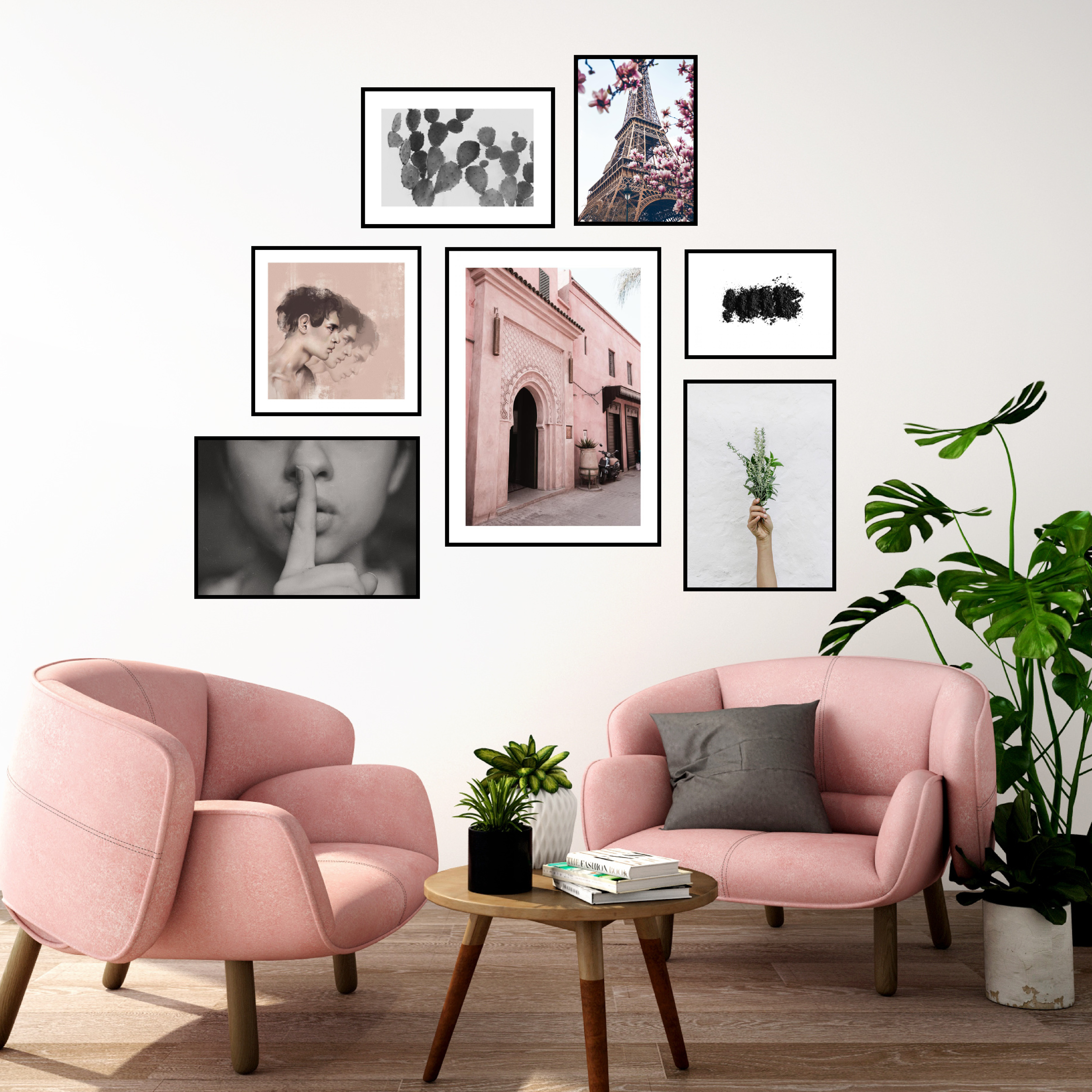 Ściana z obrazami - nieregularne krawędzie