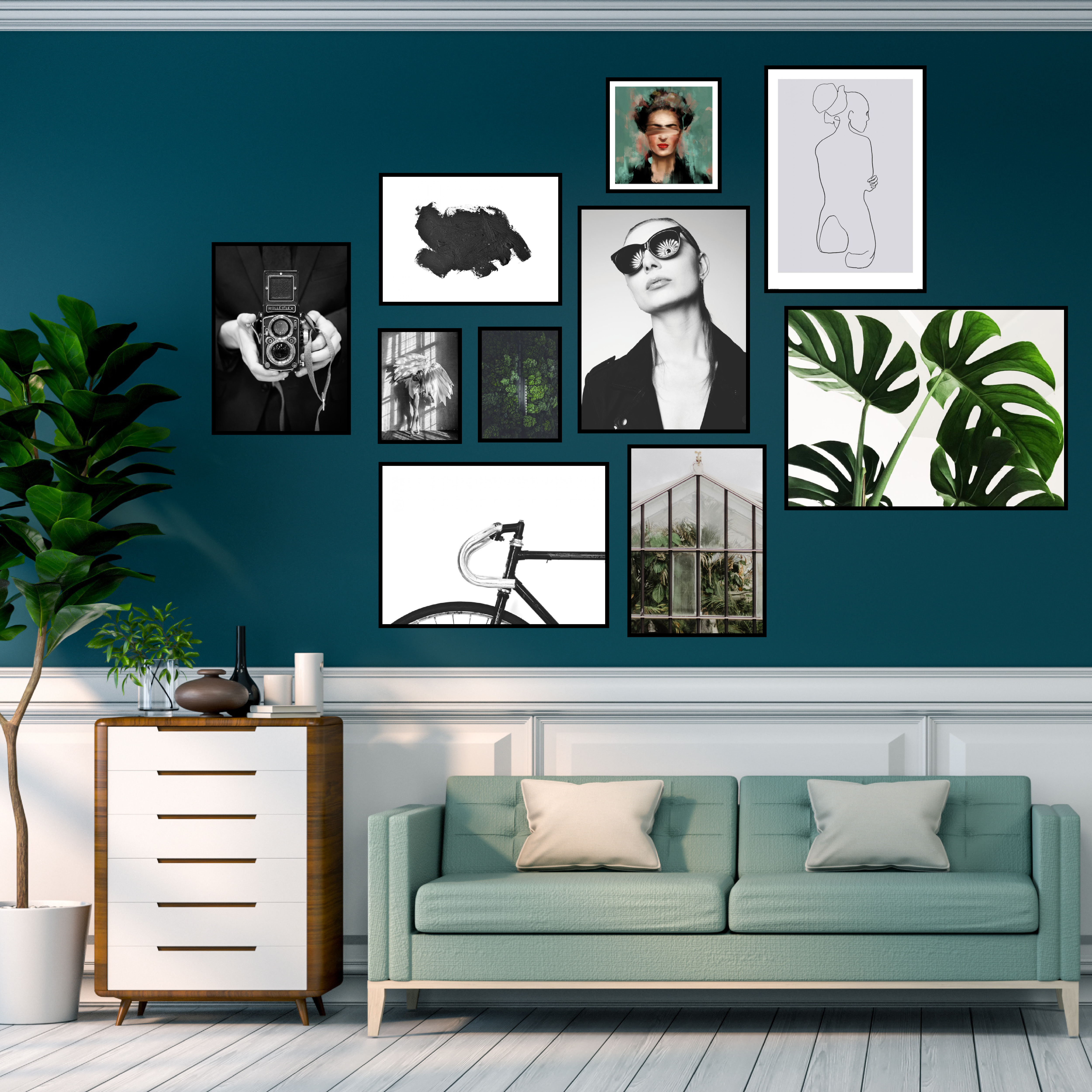 Ściana z obrazami - organizowany chaos