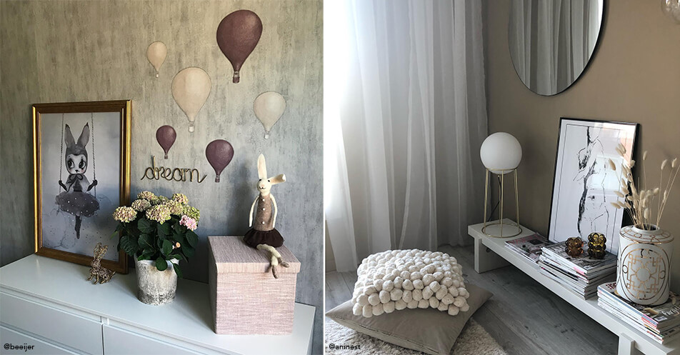 Złota rama w pokoju dziecięcym - czarna rama w salonie