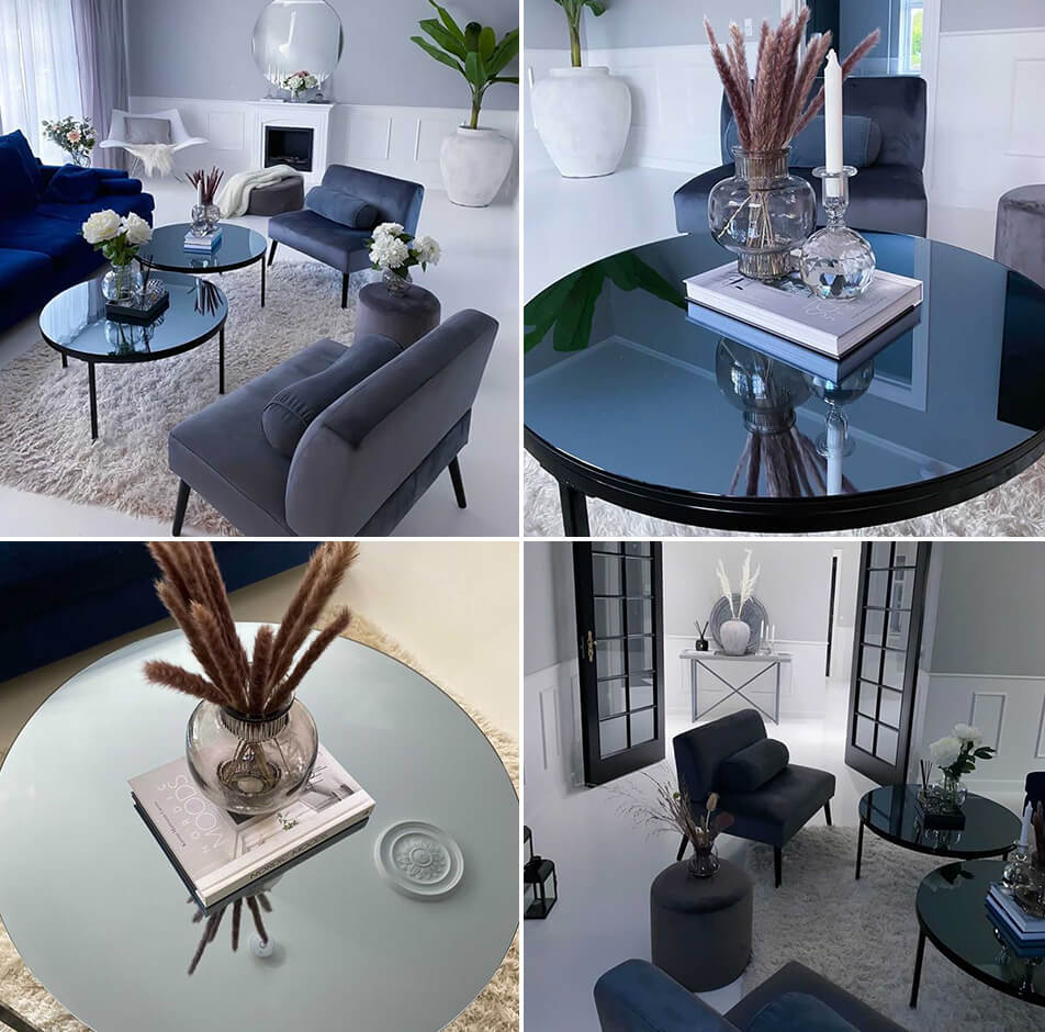 Stolik z lustrem – stolik kawowy z przyciemnianym szkłem lustrzanym